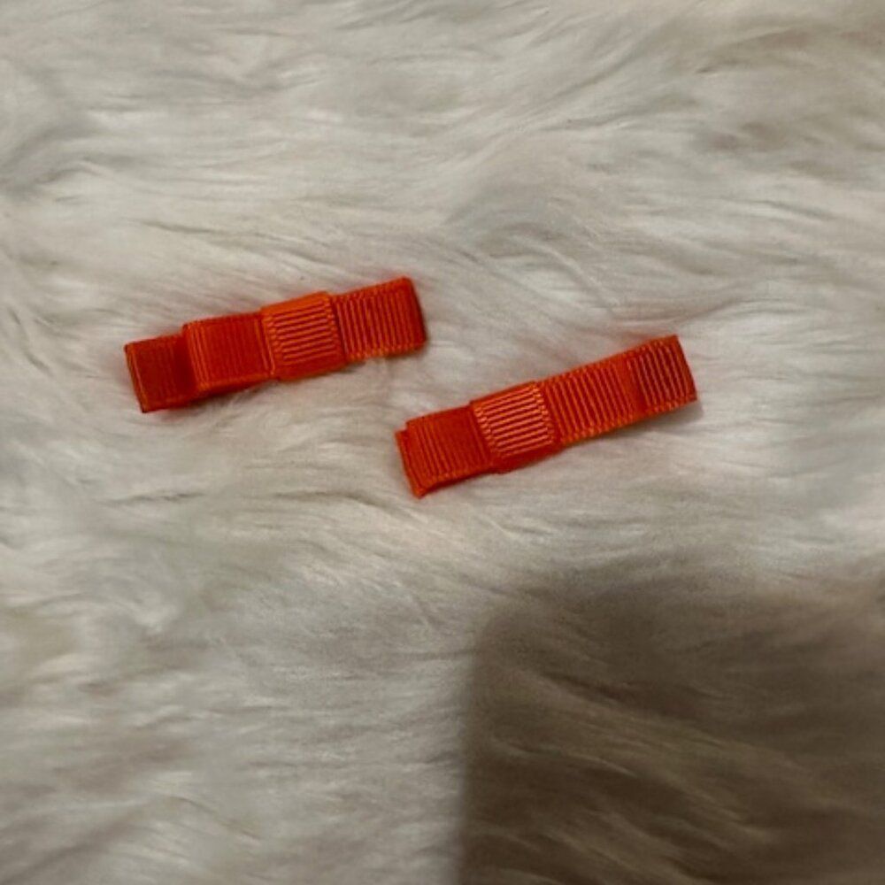 SET of 2" Orange Tuxedo Bow  7760 Handmade NWT Boutique